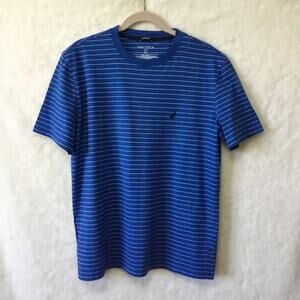 Nautica Blue Striped Short Sleeve Shirt